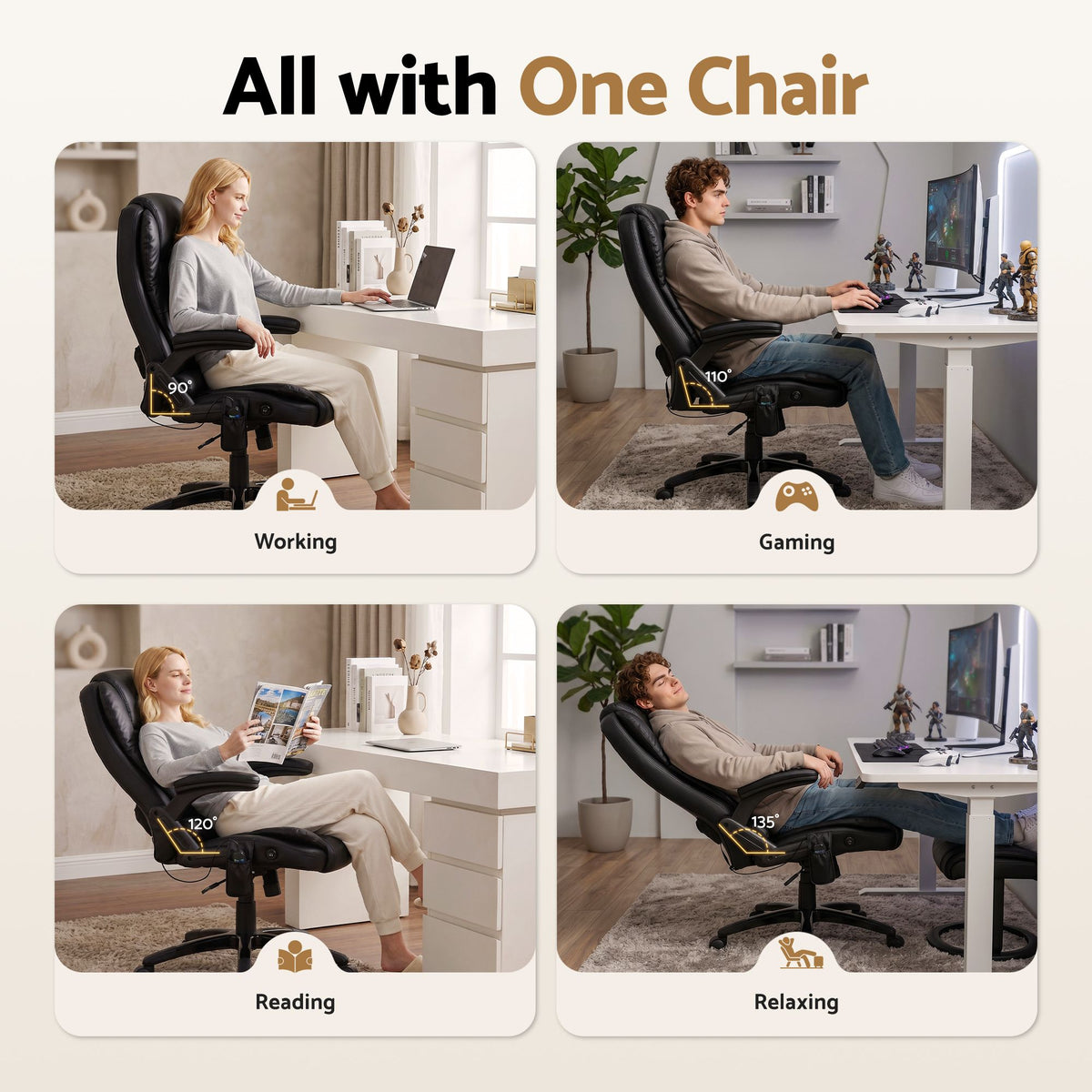 Artiss 8 Points Massage Office Chair