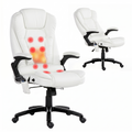 Artiss 8 Point Massage Office Chair Heated Seat Recliner PU White