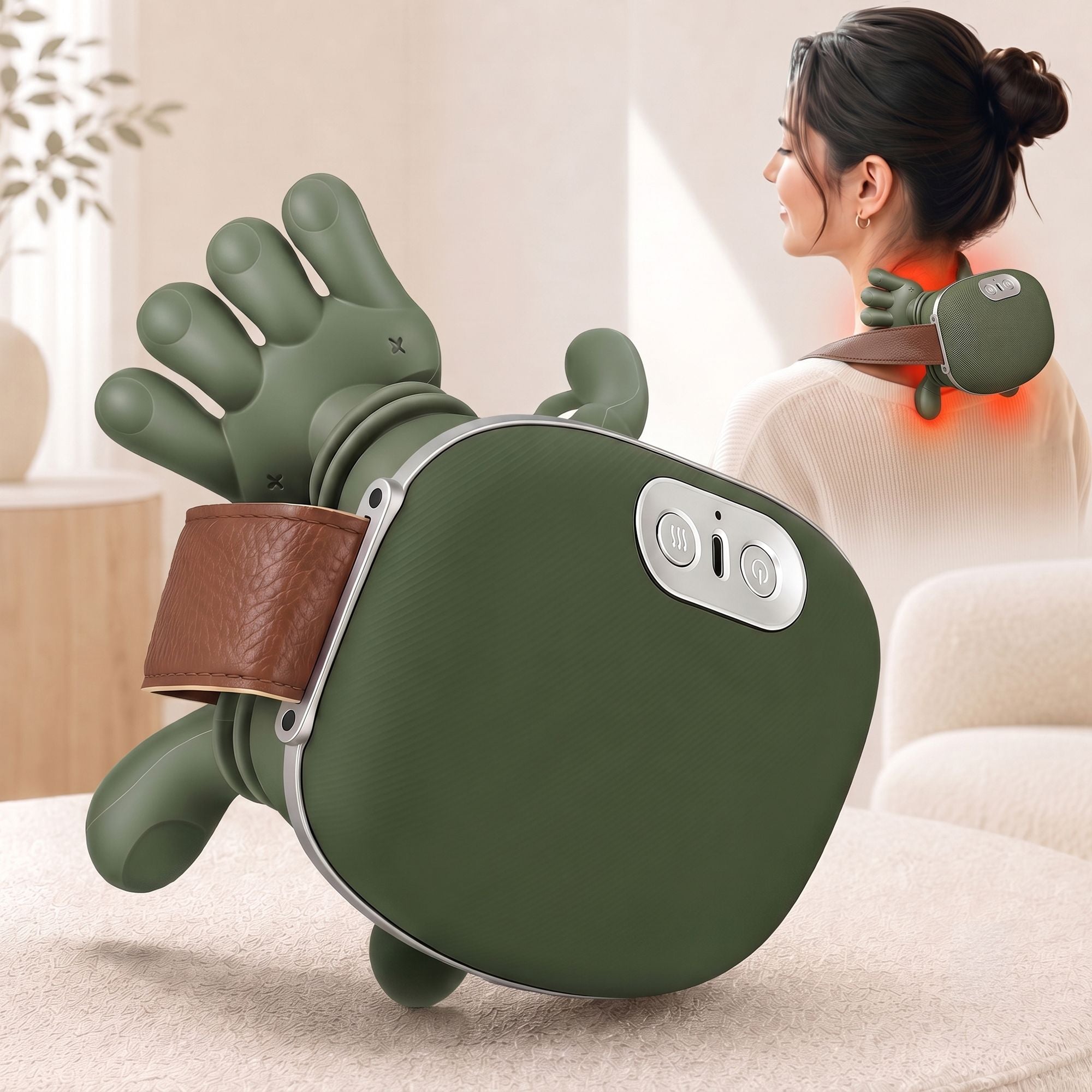 Livemor Electric Neck Massager with Heat for Shoulder,Back Wireless Massage | 4D Shiatsu Kneading Massager with Heat, Cordless Portable Muscle Relaxer, Soothes Shoulder Tension for Home, Office, and Car