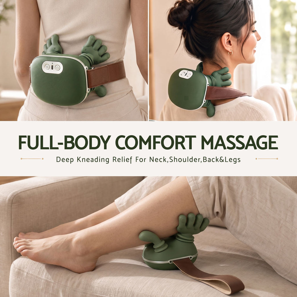 Livemor Electric Neck Massager with Heat for Shoulder,Back Wireless Massage | 4D Shiatsu Kneading Massager with Heat, Cordless Portable Muscle Relaxer, Soothes Shoulder Tension for Home, Office, and Car