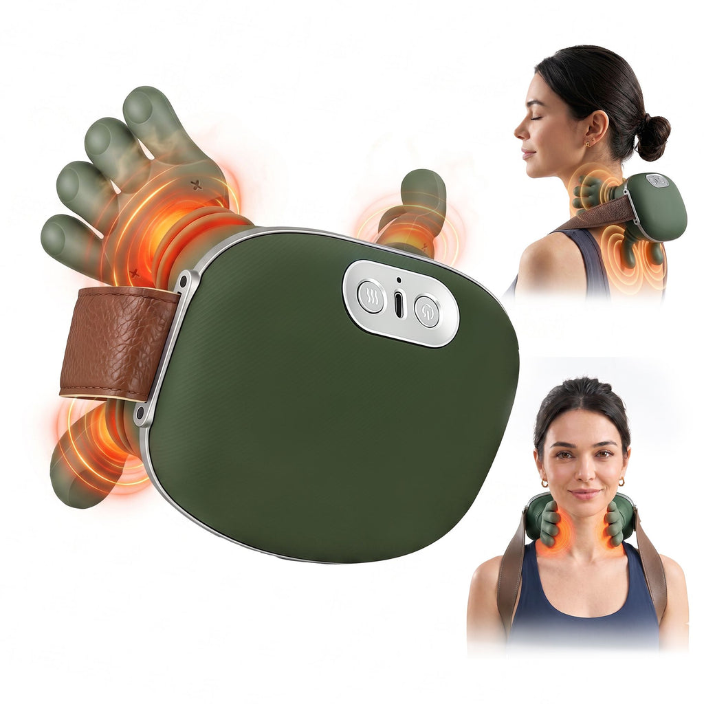 Livemor Electric Neck Massager with Heat for Shoulder,Back Wireless Massage | 4D Shiatsu Kneading Massager with Heat, Cordless Portable Muscle Relaxer, Soothes Shoulder Tension for Home, Office, and Car