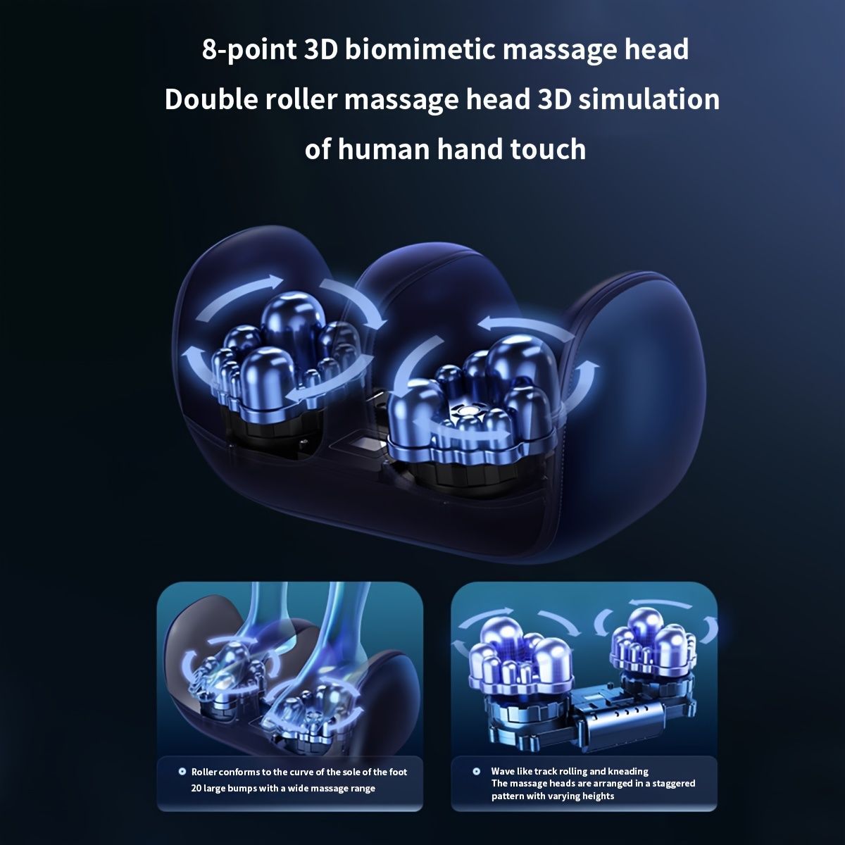 Foot Massager Heating Massager Multiple Modes 20 Massage Heads Foot Massage - Navy - Size Australian - standard