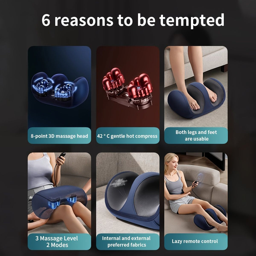 Foot Massager Heating Massager Multiple Modes 20 Massage Heads Foot Massage - Navy - Size Australian - standard