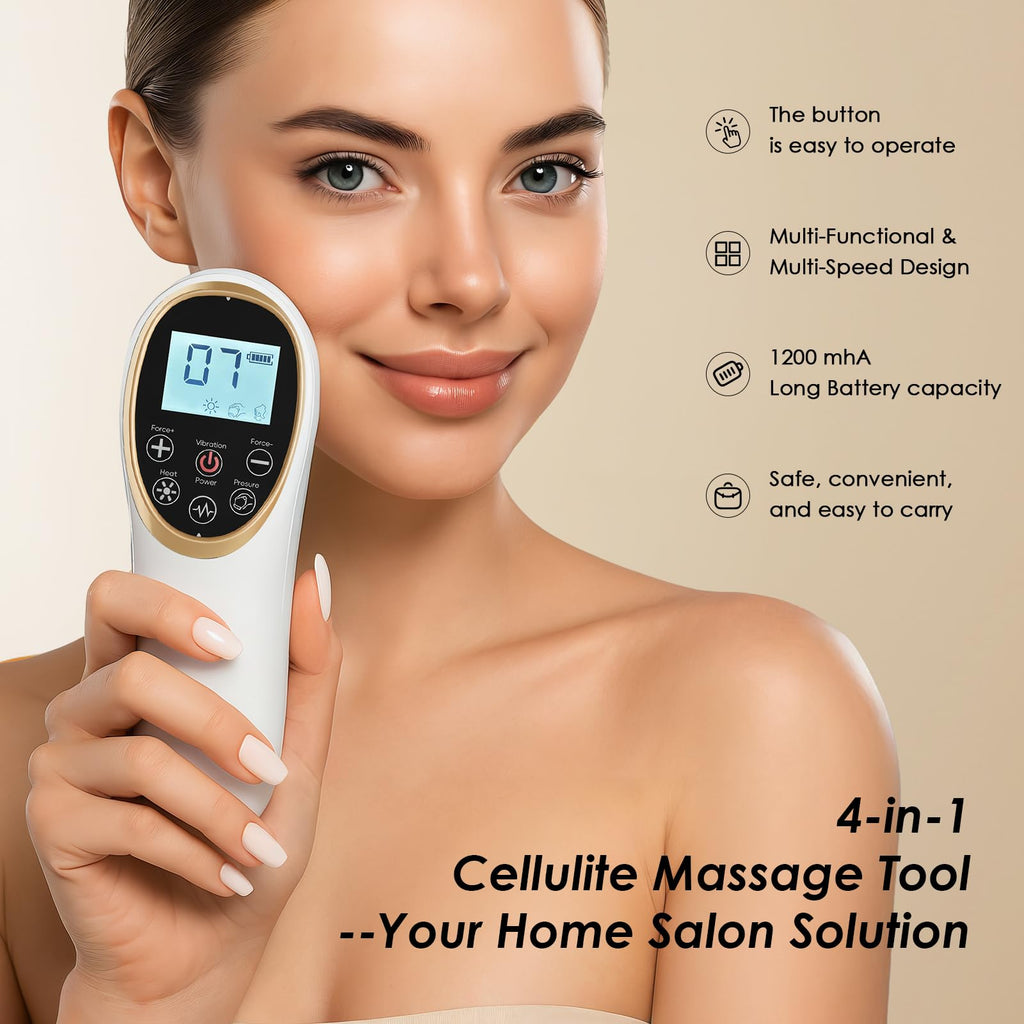 Modern Jingluo Beauty Massager – Electric Meridian Facial & Body Roller with Gentle Suction and Warmth, Multi-Speed Skincare Tool for Relaxing Rituals (White)