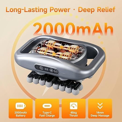 42-Head Massager 9-Speed Massager Fast-Charge Massager Relaxation Massager - Gray - Size 17-12-31